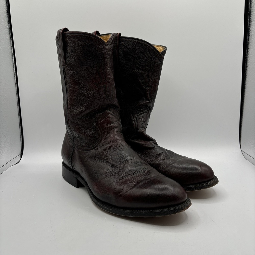 Ben Miller Cowboy Boots Men's 11 Dark Brown Burgundy Leather M902 Classic Style